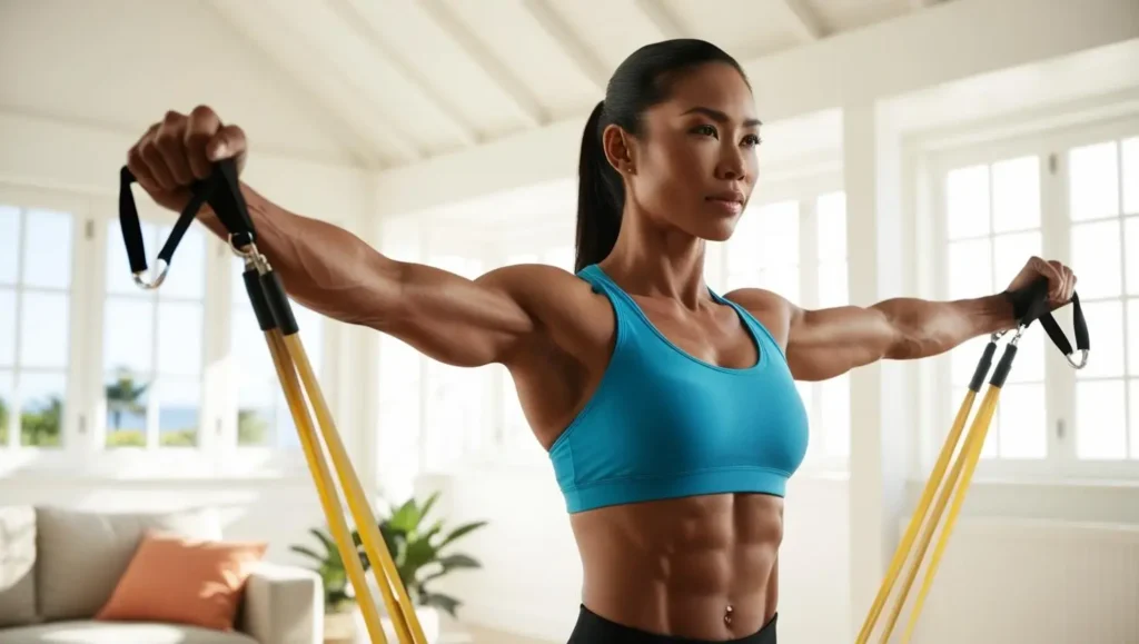 Femme faisant des exercices isolés, protéines, alimentation, vivandglow