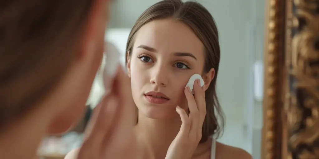 Soins de la peau pour combattre l'acné fongique.